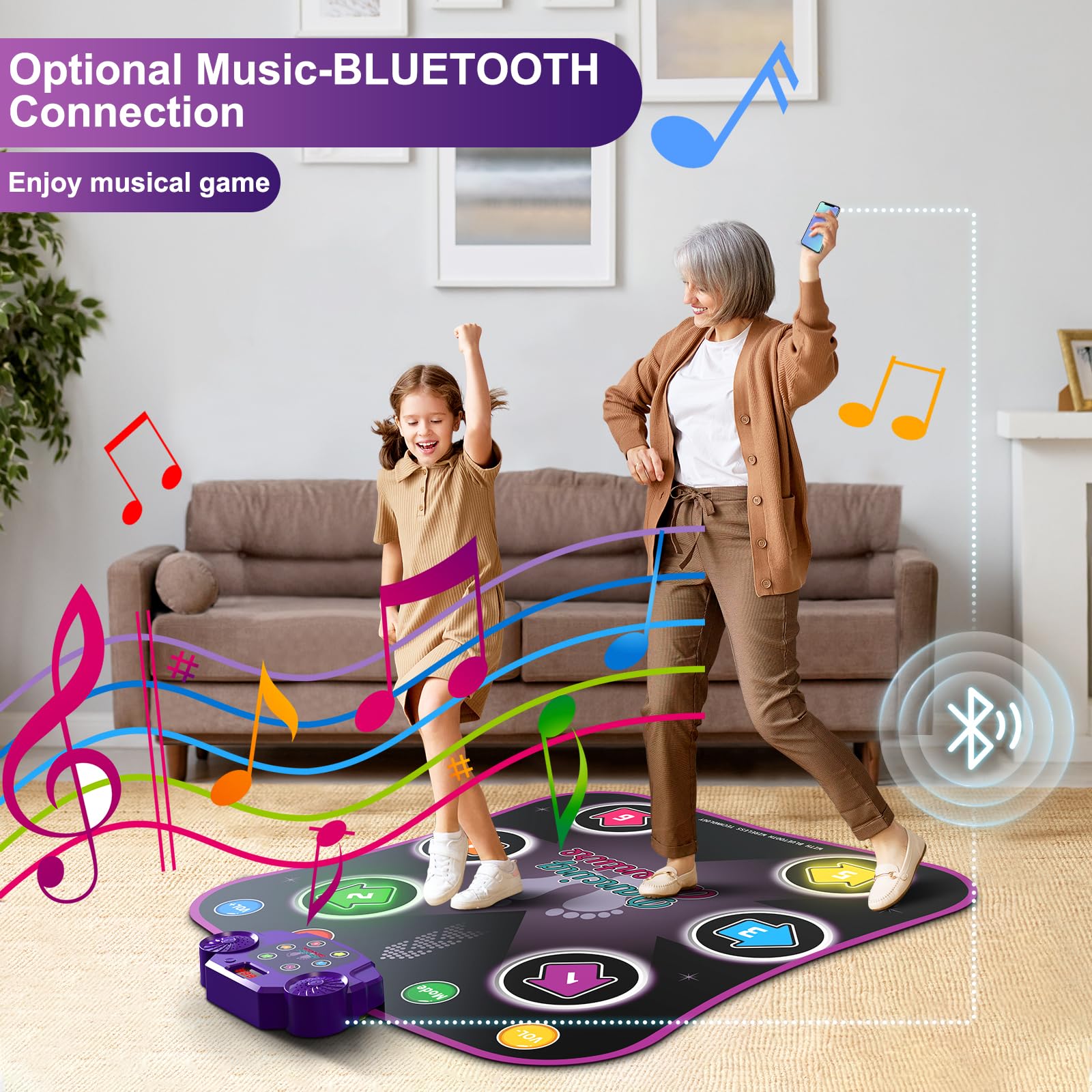 Button Wireless Bluetooth Musical Play Mats Dancing Challenge Play Mat Electronic Blanket Touch Dance Mat Toys - Image 5