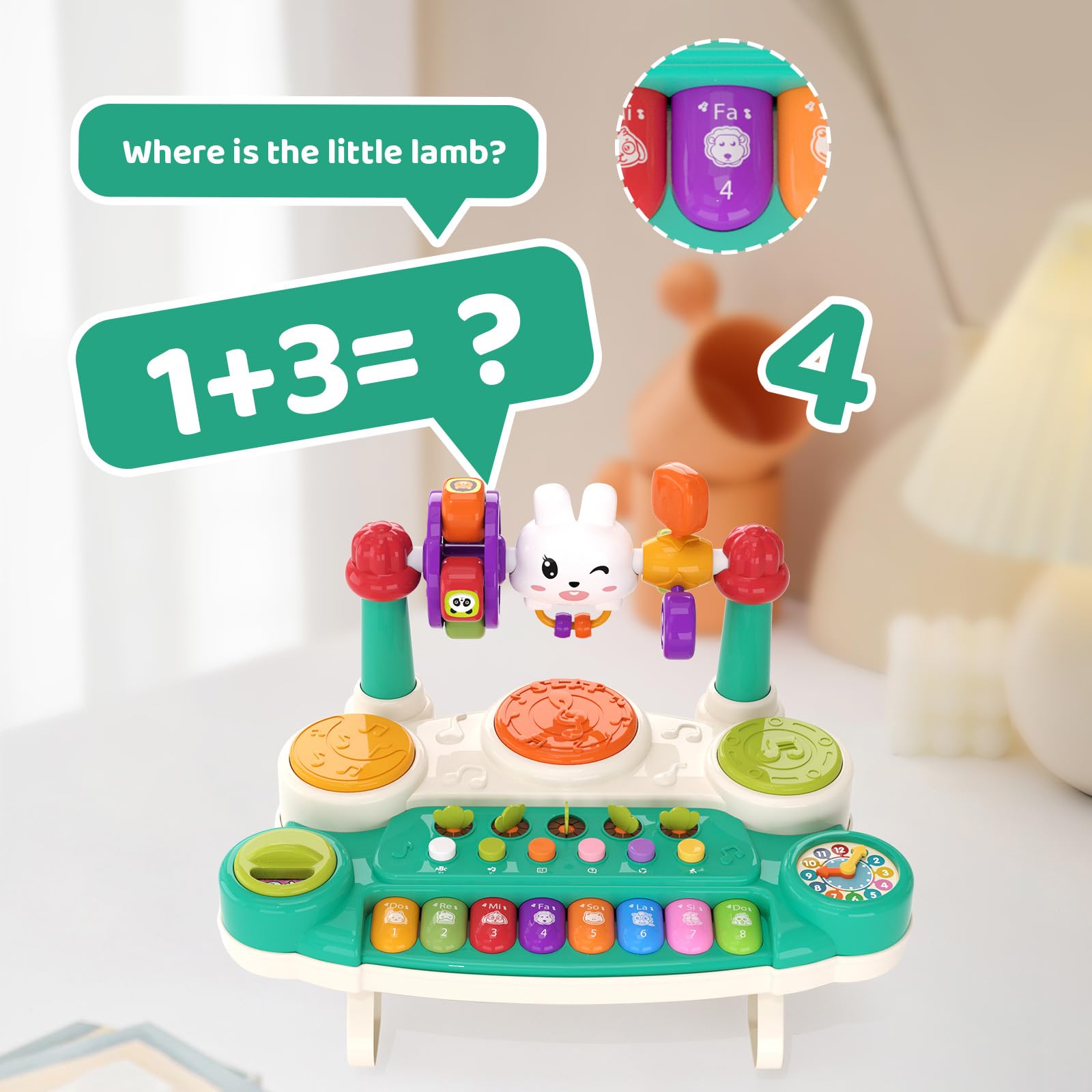 20-in-1 Musical Rabbit Piano Toy Early Education Instrument Plastic Animal Sound Electronic Piano Toy - Image 3