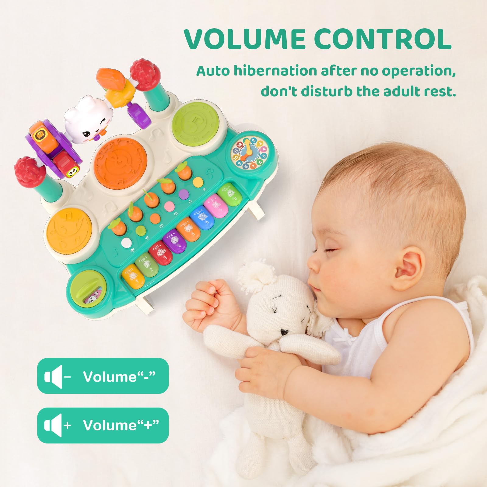 20-in-1 Musical Rabbit Piano Toy Early Education Instrument Plastic Animal Sound Electronic Piano Toy - Image 15