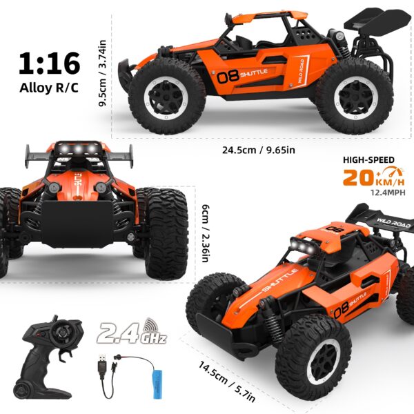 1:16 Cheap High-Speed Buggy Racing 2.4G Alloy 5CH Remote Control Off-road Toy Car - Image 13