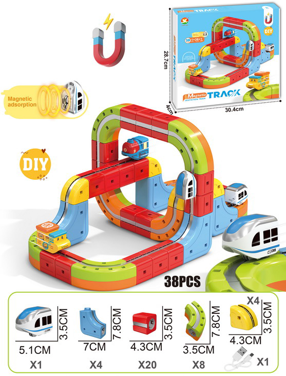 DIY Magnetic Train Rail Track Building Kits 3D Flexible Race Track Magical Train Set Railway Building Block Toys Magic Track Toys - Image 8
