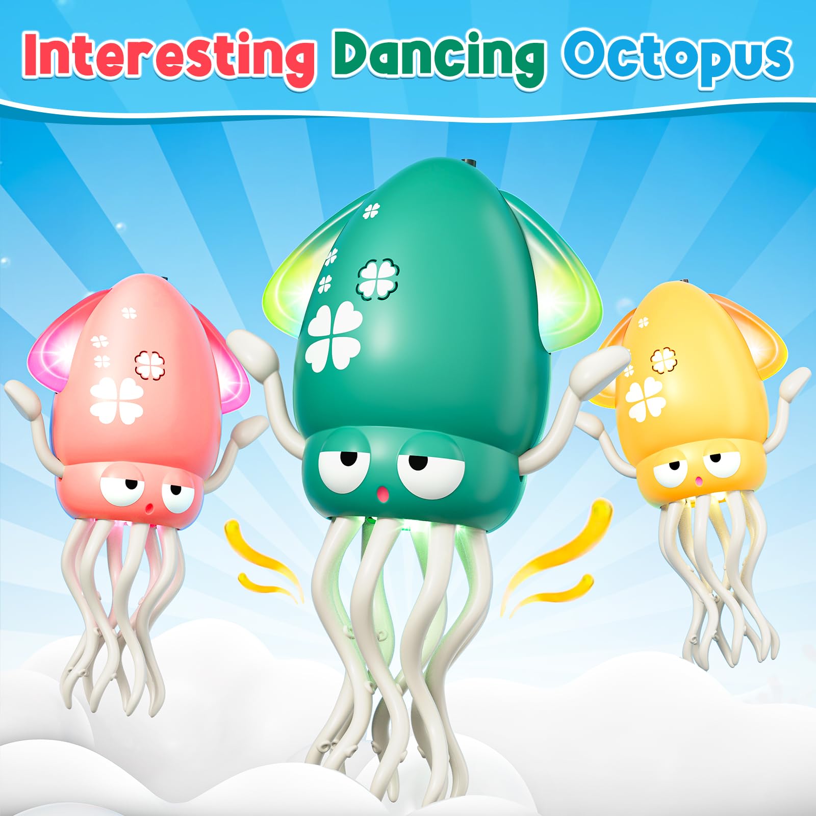 New Products Electric Induction Obstacle Avoidance Crawling Interactive Squid Game Dancing Octopus Toy With Light - Image 3