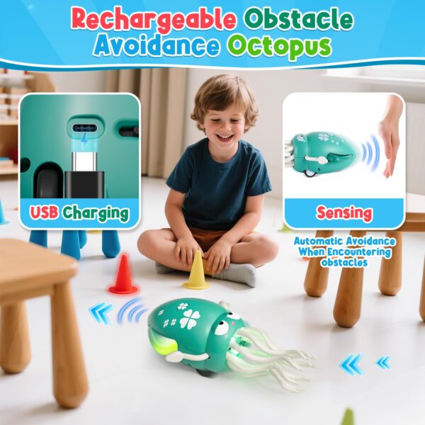 New Products Electric Induction Obstacle Avoidance Crawling Interactive Squid Game Dancing Octopus Toy With Light - Image 10