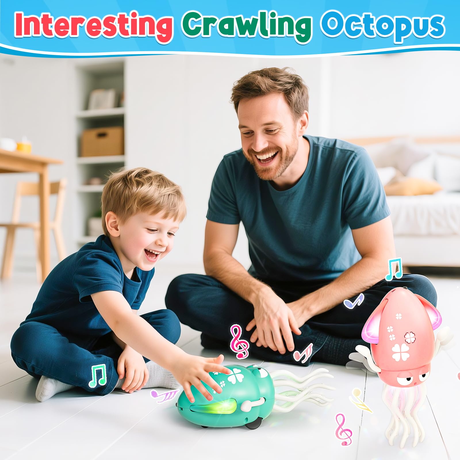 New Products Electric Induction Obstacle Avoidance Crawling Interactive Squid Game Dancing Octopus Toy With Light - Image 5