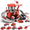 Fire Station Toys Building Block Set Diecast Garage Track Alloy Metal Design Parking Lot Game Plastic Toy - Image 15
