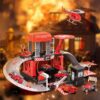 Fire Station Toys Building Block Set Diecast Garage Track Alloy Metal Design Parking Lot Game Plastic Toy - Image 21