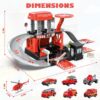 Fire Station Toys Building Block Set Diecast Garage Track Alloy Metal Design Parking Lot Game Plastic Toy - Image 20