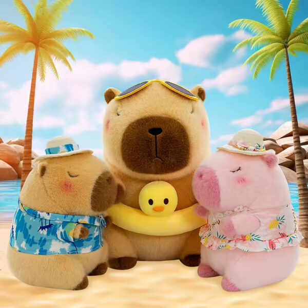 Bulk Stuffed Animals Yellow Duck Swim Ring Capibara Kawaii Stuffed Animals Toy Beachwear Capybara Plush Toy - Image 12