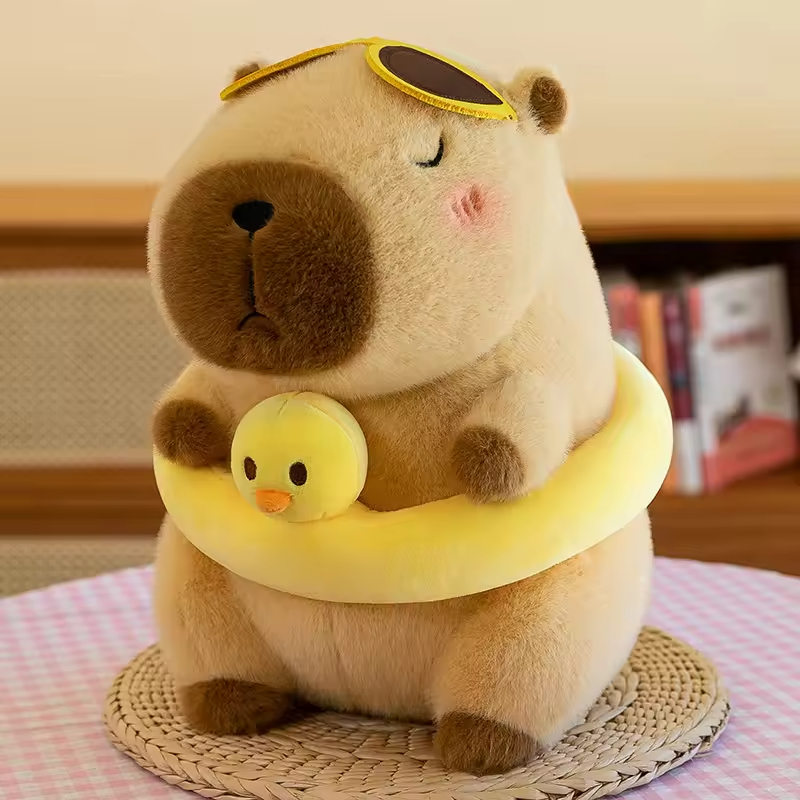Bulk Stuffed Animals Yellow Duck Swim Ring Capibara Kawaii Stuffed Animals Toy Beachwear Capybara Plush Toy - Image 9