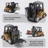 2 in 1 Transformable Lift Fork & Hook Mini RC Construction Vehicles Rechargeable 1/64 Mini Rc Forklift Truck - Image 20