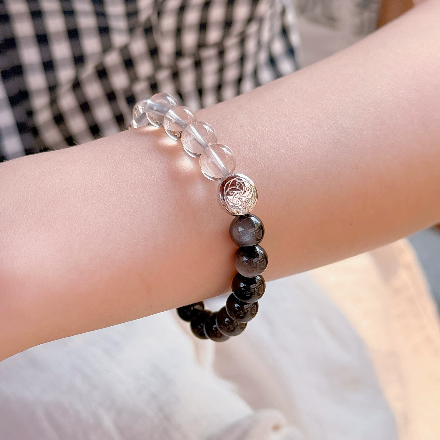 Obsidian Crystal Beaded Bracelet - Image 2