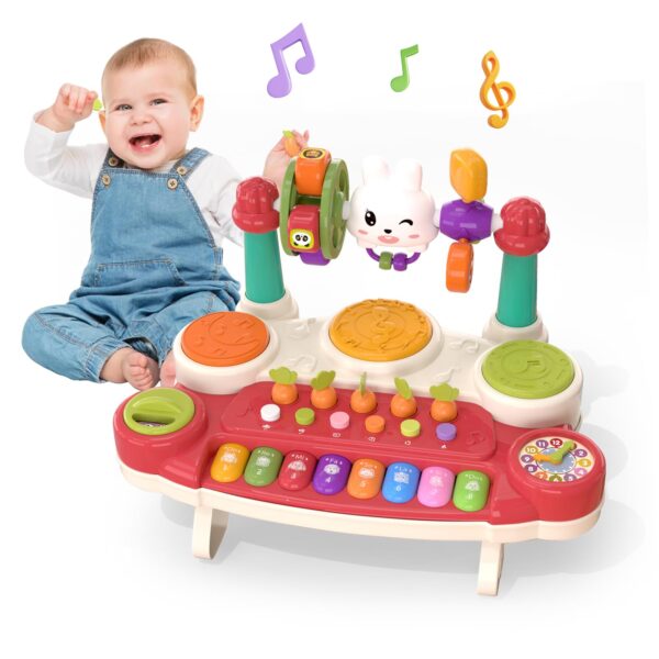 Musical Rabbit Piano Toy Early Education Instrument Plastic Animal Sound Electronic Piano Toy - Image 2