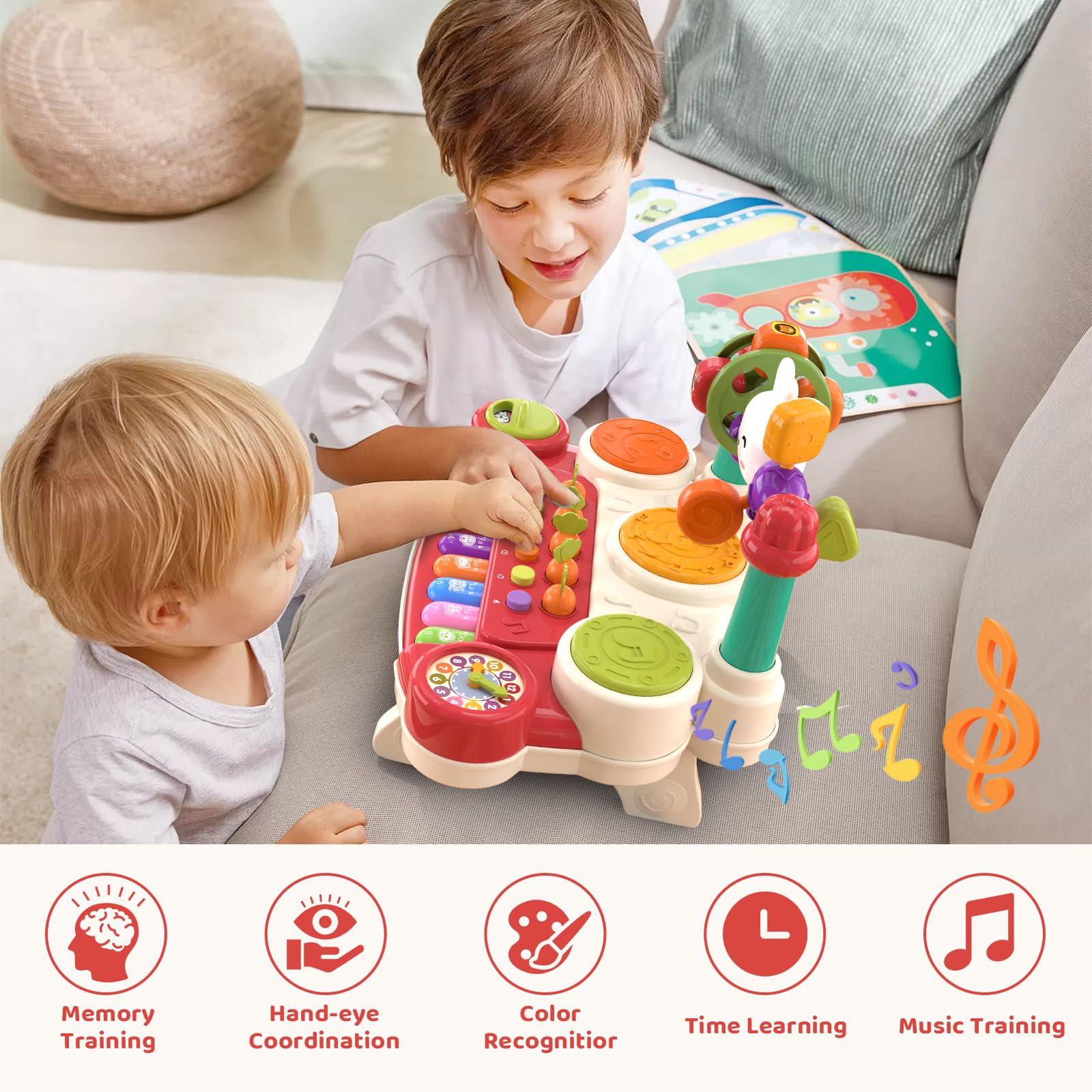 Musical Rabbit Piano Toy Early Education Instrument Plastic Animal Sound Electronic Piano Toy - Image 9