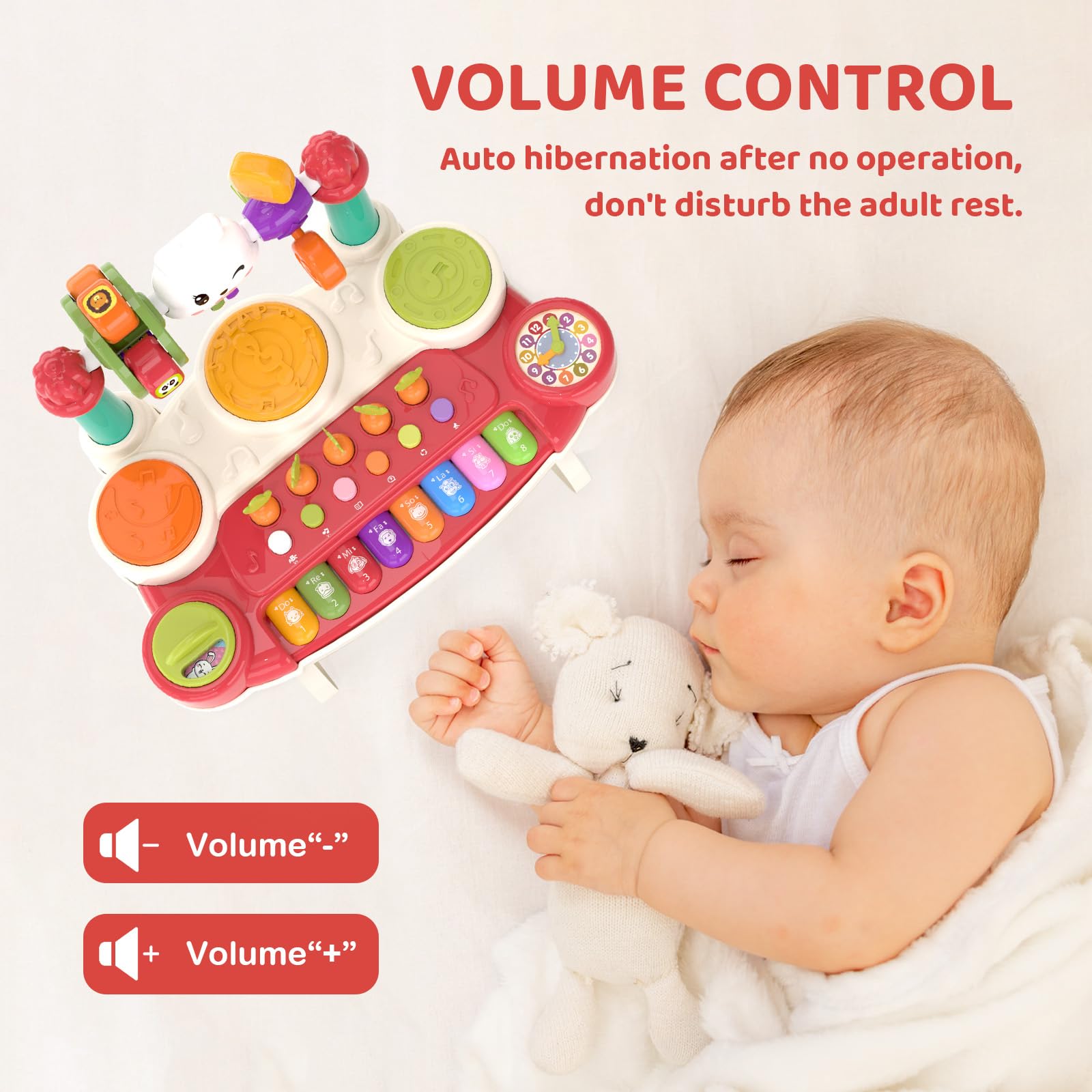 Musical Rabbit Piano Toy Early Education Instrument Plastic Animal Sound Electronic Piano Toy - Image 3