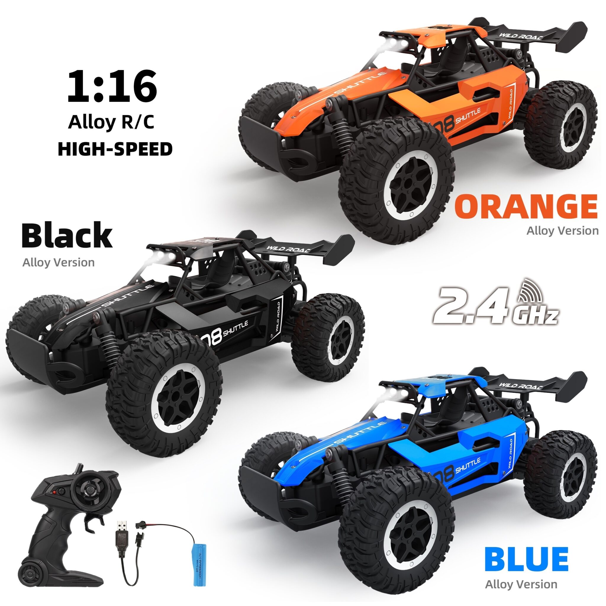 1:16 Cheap High-Speed Buggy Racing 2.4G Alloy 5CH Remote Control Off-road Toy Car - Image 2