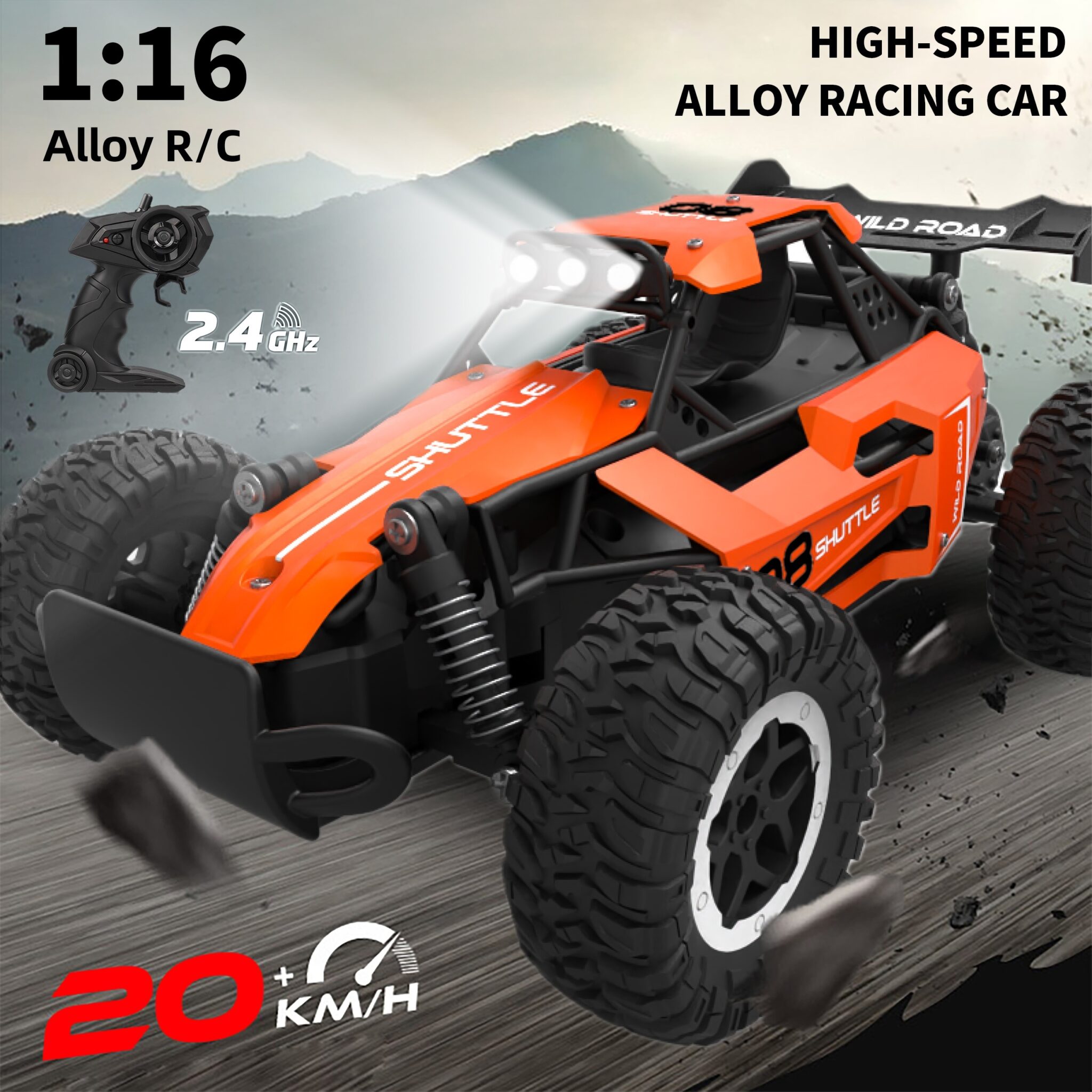 1:16 Cheap High-Speed Buggy Racing 2.4G Alloy 5CH Remote Control Off-road Toy Car - Image 6